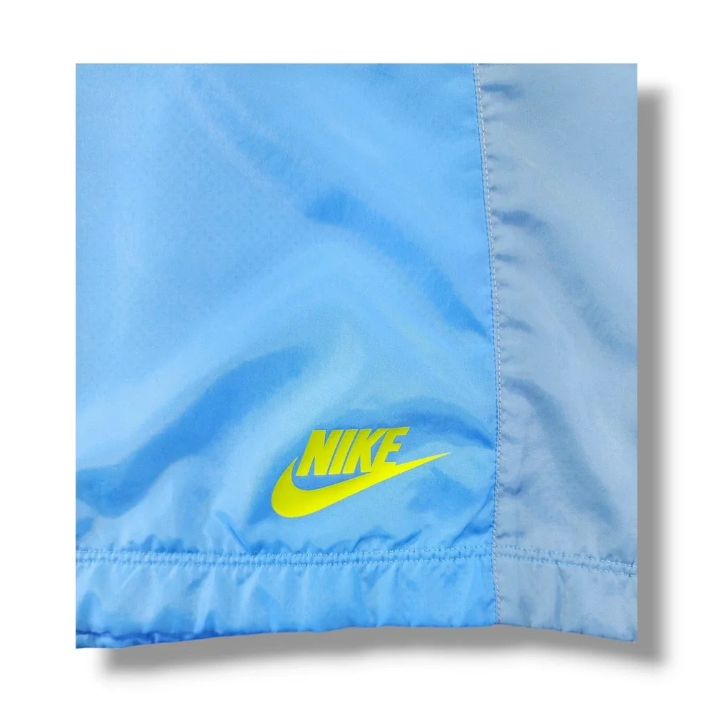 Nike Athletic Sportswear 2 Tone Light Blue Neon Yellow Logo Youth‎ Size L 27-28